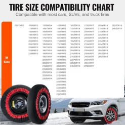 VEVOR Thickened Snow Socks for Tires, Polyester Fiber Tire Socks with Elastic Straps, Snow Traction Tire Cover for Car, SUV, Pickup and Truck (Pack of 2)-Extra Large