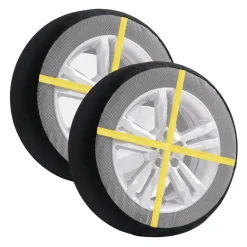 VEVOR Thickened Snow Socks for Tires, Full Coverage Tire Socks with Polyester Fiber, Snow Traction Tire Cover for Car, SUV, Pickup and Truck (Pack of 2)-Large