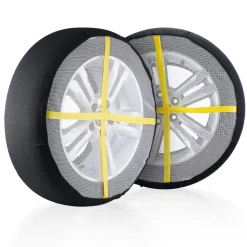 VEVOR Thickened Snow Socks for Tires, Full Coverage Tire Socks with Polyester Fiber, Snow Traction Tire Cover for Car, SUV, Pickup and Truck (Pack of 2)-Large