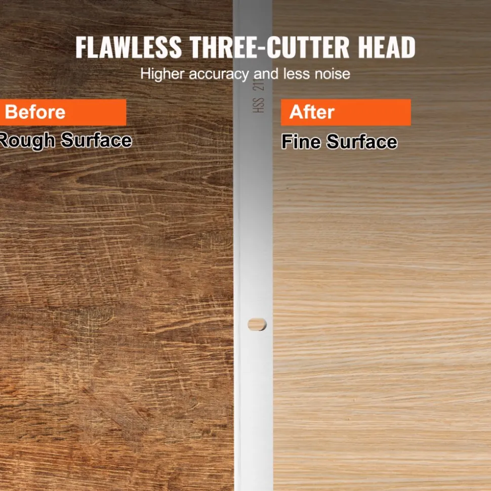 VEVOR Thickness Planer Blades, 13-inch, HSS Crafted for Durability, HRC55-60, Easy Installation with Pre-drilled Holes, Ideal for Woodworking, Home Projects & Industrial Use, 3-Pack
