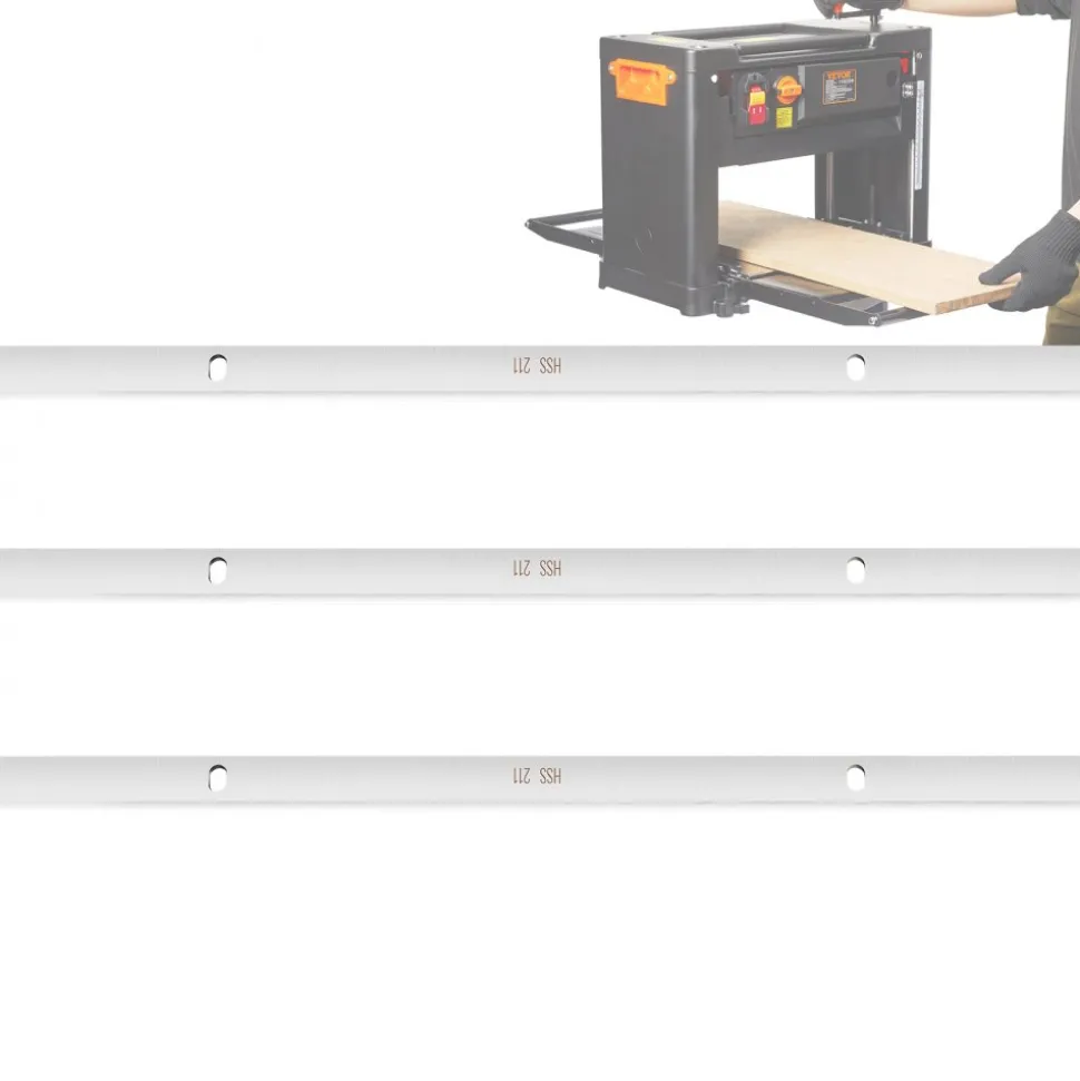 VEVOR Thickness Planer Blades, 13-inch, HSS Crafted for Durability, HRC55-60, Easy Installation with Pre-drilled Holes, Ideal for Woodworking, Home Projects & Industrial Use, 3-Pack