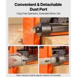 VEVOR Thickness Planer, 13-Inch Width Worktable, Woodworking Power Benchtop Planer, Spiral-Style Cutterhead with 24 Inserts, 2000W 23500 RPM Powerful Motor, Single Speed, for Hard & Soft Wood Material
