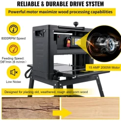 VEVOR Thickness Planer 12.5 inch Wood Planer Foldable 1500W Thickness Planer Woodworking 315