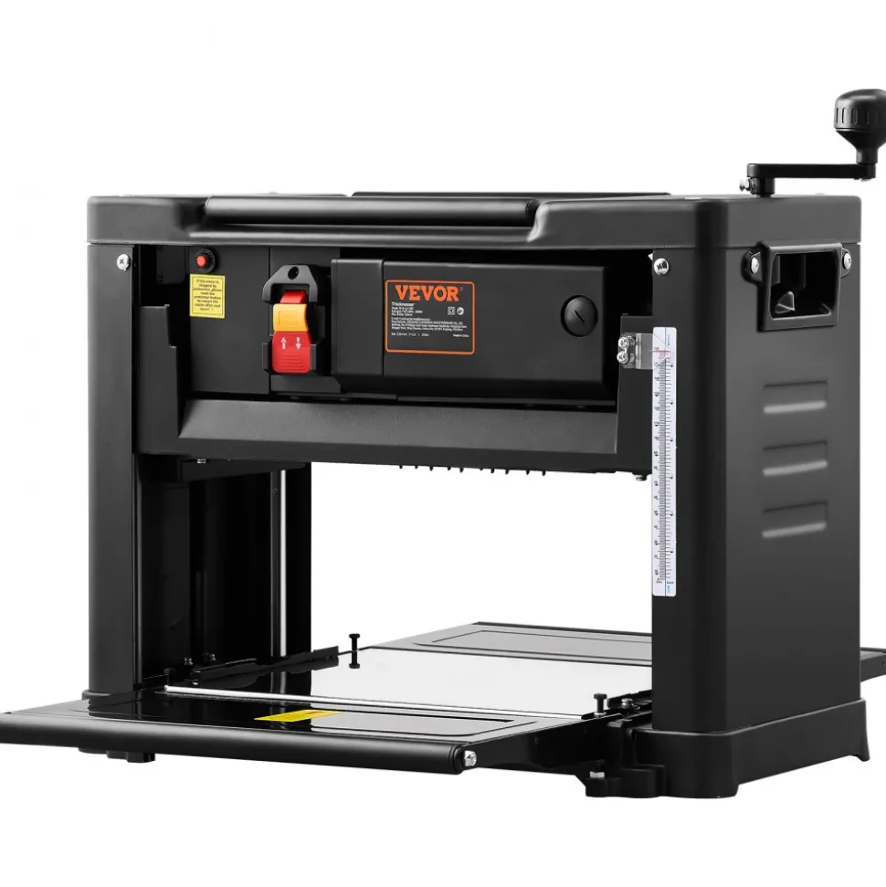 VEVOR Thickness Planer, Single Speed, 13" Width Worktable Benchtop Planer, Two-Blade, 15-Amp 2000W Powerful Motor, 12" Extended Infeeding Table, Low Noise for both hard & soft wood material removal