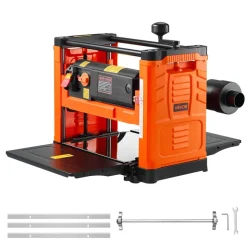 VEVOR Thickness Planer, Two Speed, 13-Inch Width Worktable Power Benchtop Planer, Three-Blade, 2000W 23500 RPM Powerful Motor, Dual Rollers, Over Protection, Woodworking for Hard & Soft Wood Material