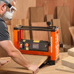 VEVOR Thickness Planer, Two Speed, 13-Inch Width Worktable Power Benchtop Planer, Three-Blade, 2000W 23500 RPM Powerful Motor, Dual Rollers, Over Protection, Woodworking for Hard & Soft Wood Material