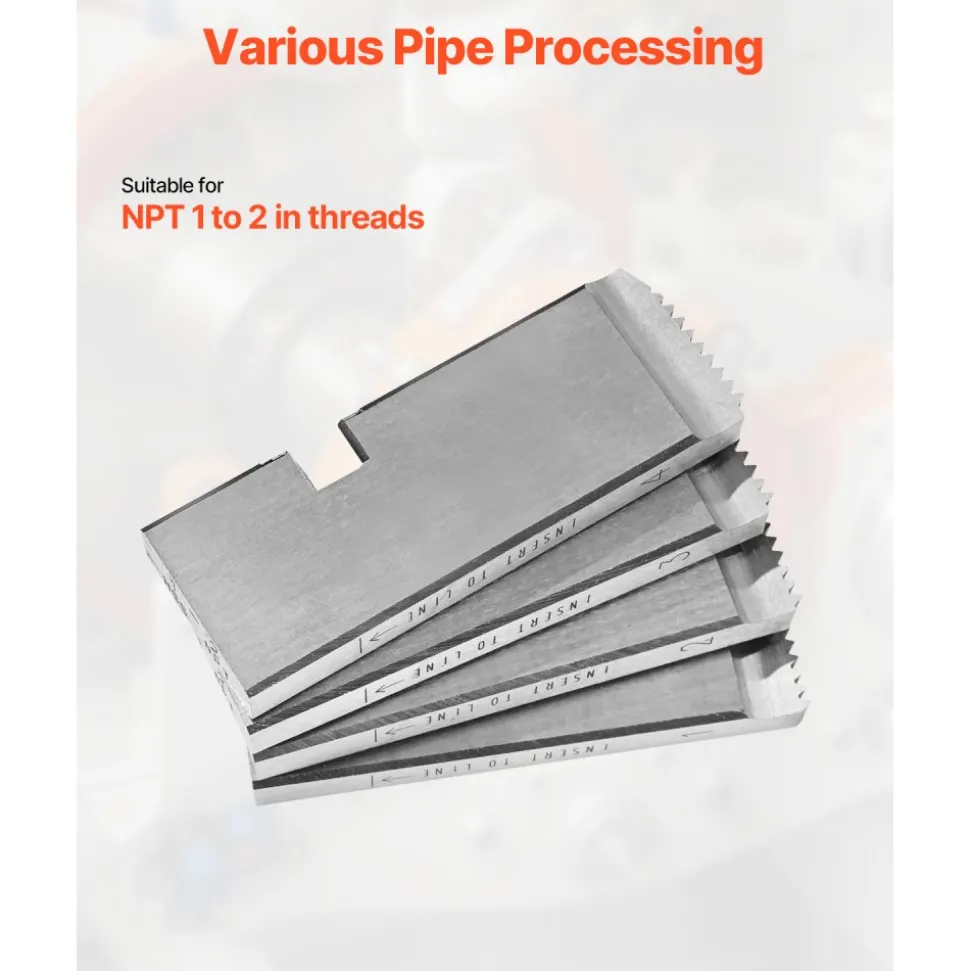 VEVOR Threading Machine Dies, 1"-2" NPT Pipe Dies(4 Packs), Right-Handed HSS Pipe Threading Dies, Fit VEVOR Split-Type Machines, RIDGID Universal Die Heads 504A, 711, 713, 811A, 815A, 816, 817, 842