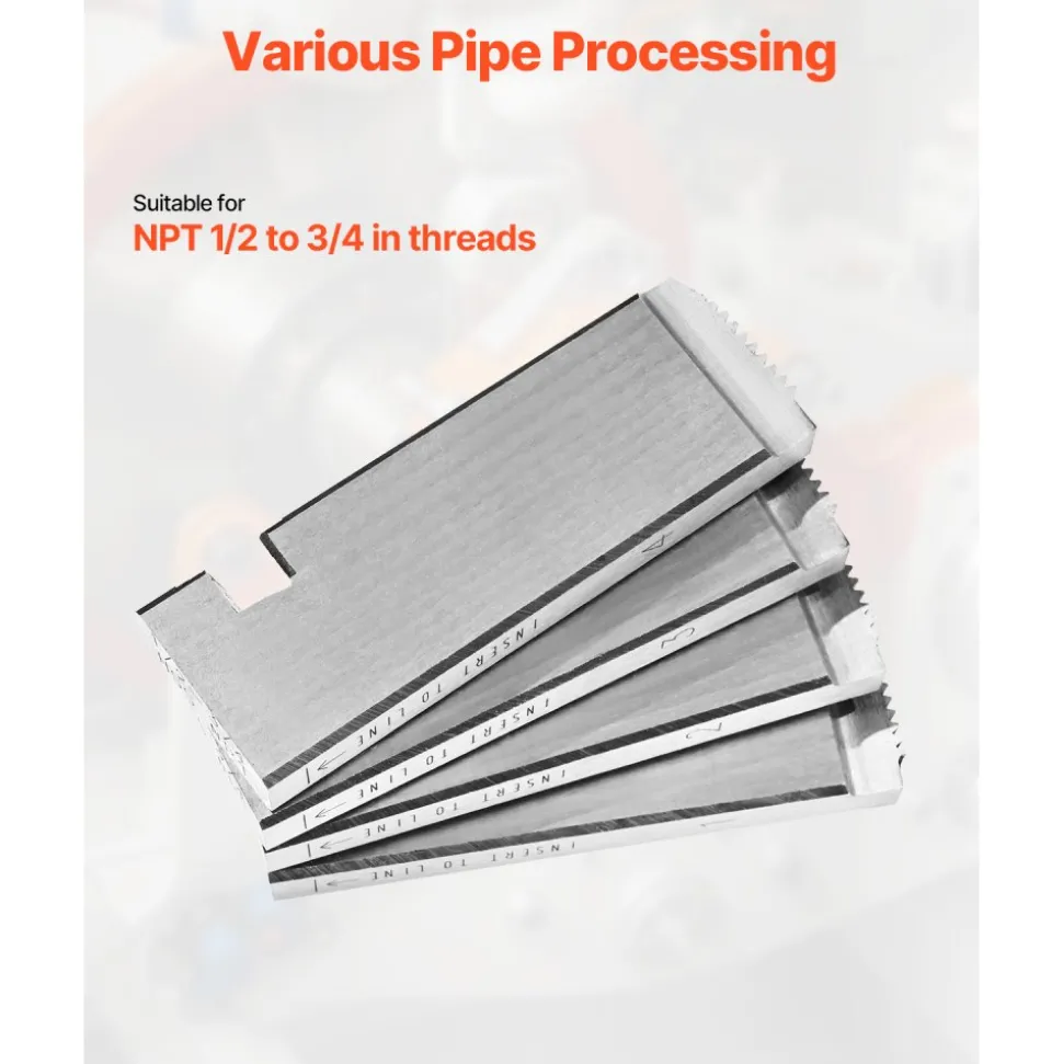 VEVOR Threading Machine Dies, 1/2"-3/4" NPT Pipe Dies(4 Packs), Right-Handed HSS Pipe Threading Dies, Fit VEVOR Split-Type Machines, RIDGID Universal Die Heads 504A, 711, 713, 811A, 815A, 816, 817, 842