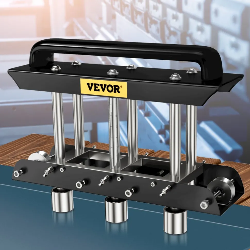 VEVOR Three-Station Edge Roller, Large Radius, 0-90° Bending Angle Sheet Metal Brake, Quickly Adjusts for Making 0.63"-5.7" Bends in 30-19 Gauge Steel, for Clean Crisp Bends in Metal Roofing Materia