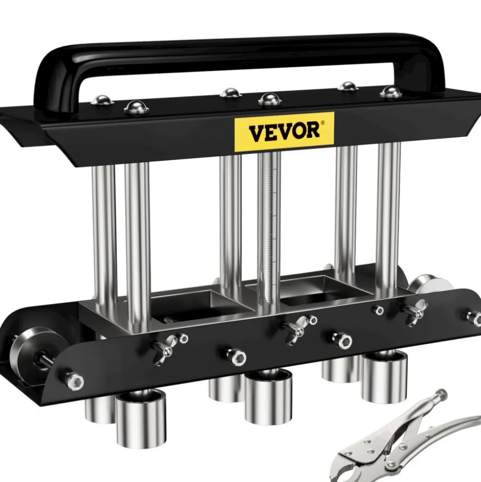 VEVOR Three-Station Edge Roller, Large Radius, 0-90° Bending Angle Sheet Metal Brake, Quickly Adjusts for Making 0.63"-5.7" Bends in 30-19 Gauge Steel, for Clean Crisp Bends in Metal Roofing Materia