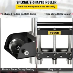 VEVOR Three-Station Edge Roller, Large Radius, 0-90° Bending Angle Sheet Metal Brake, Quickly Adjusts for Making 0.63