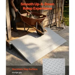 VEVOR Threshold Ramp for Doorways, 42.5 x 23.2 in, Platform Aluminum Wheelchair Ramp with Adjustable Height, Non-Slip Door Threshold Ramps, 1000 lbs Capacity, for Home Steps, Wheelchairs, Walkers