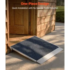 VEVOR Threshold Ramp for Doorways, 36 x 36 in, Platform Aluminum Wheelchair Ramp with Adjustable Height, Non-Slip Door Threshold Ramps, 700 lbs Load Capacity, for Home Steps, Wheelchairs, Walkers