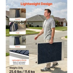 VEVOR Threshold Ramp for Doorways, 36 x 36 in, Platform Aluminum Wheelchair Ramp with Adjustable Height, Non-Slip Door Threshold Ramps, 700 lbs Load Capacity, for Home Steps, Wheelchairs, Walkers
