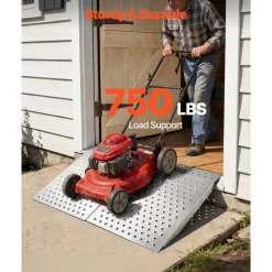 VEVOR Threshold Ramp for Doorways, 29.5 x 24.3 in, Platform Aluminum Wheelchair Ramp, Non-Slip Door Threshold Ramps, 750 lbs Load Capacity, for Home Steps, Curbs, Wheelchairs, Walkers, Scooter, Carts