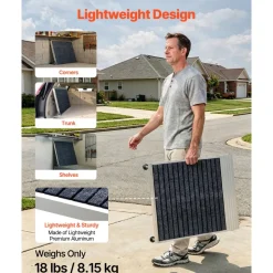 VEVOR Threshold Ramp for Doorways, 24 x 35.8 in, Platform Aluminum Wheelchair Ramp with Adjustable Height, Non-Slip Door Threshold Ramps, 800 lbs Load Capacity, for Home Steps, Wheelchairs, Walkers