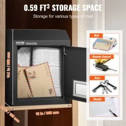 VEVOR Through The Door Key Drop Box, Heavy Duty Steel Through the Door Mailbox with 12