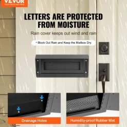 VEVOR Through The Door Key Drop Box, Heavy Duty Steel Through the Door Mailbox with 1.8