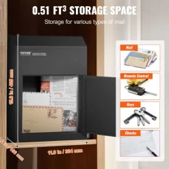 VEVOR Through The Door Key Drop Box, Heavy Duty Steel Through the Door Mailbox with 1.8
