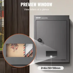 VEVOR Through The Wall Drop Box, Heavy Duty Steel Through The Wall Mailbox with 2.8-7.9