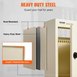 VEVOR Through The Wall Drop Box, Heavy Duty Steel Through the Wall Mailbox with 2.8-7.9
