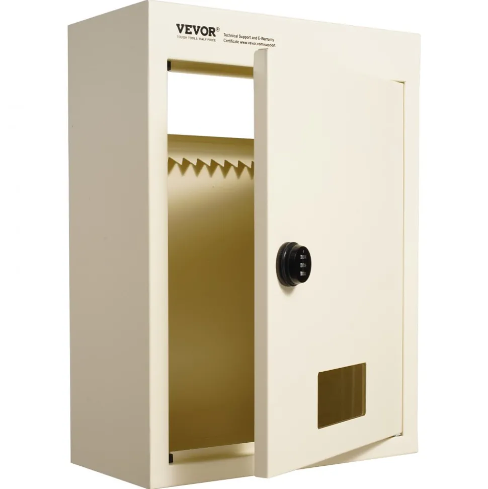 VEVOR Through The Wall Drop Box, Heavy Duty Steel Through the Wall Mailbox with 2.8-7.9" 13" Combination Lock, 12.5x6.3x16.9" Mail Drop Box, Beige