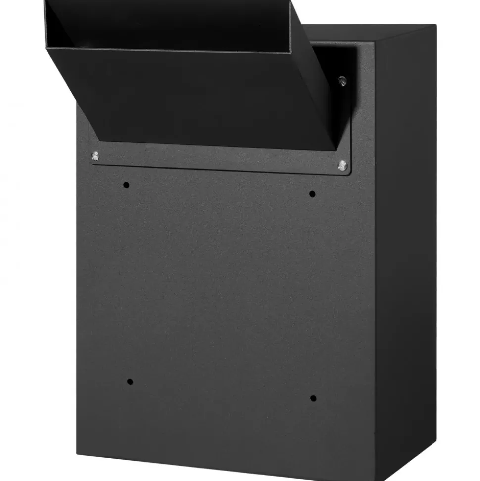 VEVOR Through The Wall Drop Box, Heavy Duty Steel Through the Wall Mailbox with 2.8-7.9" 13" Combination Lock, 12.5x6.3x16.9" Mail Drop Box, Black