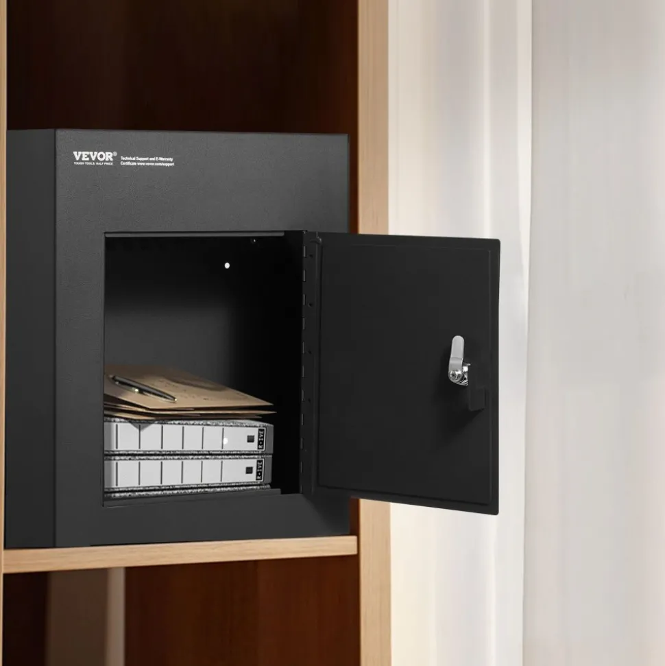 VEVOR Through The Wall Drop Box, Heavy Duty Steel Through the Wall Mailbox with 2.8-7.9" 13" Combination Lock, 12.5x6.3x16.9" Mail Drop Box, Black