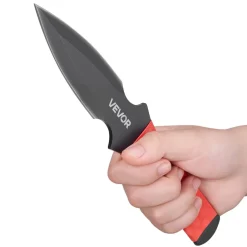 VEVOR Throwing Knives Set, 6 Pack, 8.9 inch Stainless Steel Well-balanced Knives with Protective Black Nylon Sheath, Ideal Companion for Throwing Products Axes, Sturdy for Recreation and Competition