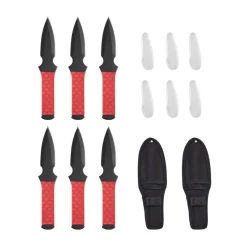 VEVOR Throwing Knives Set, 6 Pack, 8.9 inch Stainless Steel Well-balanced Knives with Protective Black Nylon Sheath, Ideal Companion for Throwing Products Axes, Sturdy for Recreation and Competition