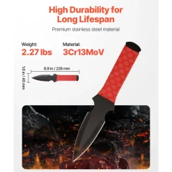 VEVOR Throwing Knives Set, 6 Pack, 8.9 inch Stainless Steel Well-balanced Knives with Protective Black Nylon Sheath, Ideal Companion for Throwing Products Axes, Sturdy for Recreation and Competition