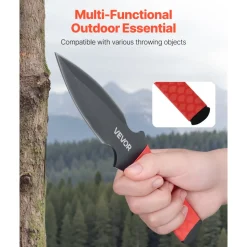 VEVOR Throwing Knives Set, 6 Pack, 8.9 inch Stainless Steel Well-balanced Knives with Protective Black Nylon Sheath, Ideal Companion for Throwing Products Axes, Sturdy for Recreation and Competition