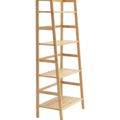 VEVOR 4-Tier Bamboo Ladder Shelf, Trapezoid Open Bookcase, Display Storage Rack Organizer, Freestanding Flower Plant Stand, Ladder Bookshelf Ideal for Bathroom, Bedroom, Office, Study, Natural