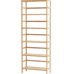 VEVOR 6-Tier Bamboo Shelf, Open Wood Bookshelf, Display Storage Rack Organizer, Freestanding Flower Plant Stand, Multifunctional Bamboo Bookshelf Ideal for Bathroom, Bedroom, Office, Study, Natural