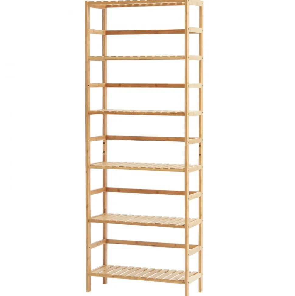 VEVOR 6-Tier Bamboo Shelf, Open Wood Bookshelf, Display Storage Rack Organizer, Freestanding Flower Plant Stand, Multifunctional Bamboo Bookshelf Ideal for Bathroom, Bedroom, Office, Study, Natural