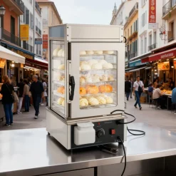 VEVOR 5-Tier Commercial Food Warmer Display, 1200W Food Display Warmer with LED Light, Adjustable Shelf & Stainless Steel Frame, 86℉~230℉ Steam Heating, 120L for Hamburger, Pizza, Bread, Fried Chicken