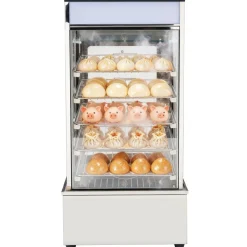 VEVOR 5-Tier Commercial Food Warmer Display, 1200W Food Display Warmer with LED Light, Adjustable Shelf & Stainless Steel Frame, 86℉~230℉ Steam Heating, 120L for Hamburger, Pizza, Bread, Fried Chicken