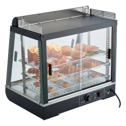 VEVOR 3-Tier Commercial Food Warmer Display, 1200W Food Display Warmer with LED Light, Top Storage and Adjustable Shelves, 86℉~185℉ Steam Heating, 75L for Hamburger, Pizza, Bread, Fried Chicken