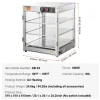 VEVOR 3-Tier Commercial Food Warmer Display, 800W Food Display Warmer with Light to Enhance Food Display, 86℉~185℉ Temperature Control, 90L Large Capacity for Hamburger, Pizza, Bread, Fried Chicken