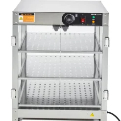 VEVOR 3-Tier Commercial Food Warmer Display, 800W Food Display Warmer with Light to Enhance Food Display, 86℉~185℉ Temperature Control, 90L Large Capacity for Hamburger, Pizza, Bread, Fried Chicken