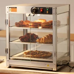 VEVOR 3-Tier Commercial Food Warmer Display, 800W Food Display Warmer with Light to Enhance Food Display, 86℉~185℉ Temperature Control, 90L Large Capacity for Hamburger, Pizza, Bread, Fried Chicken
