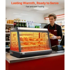 VEVOR 3-Tier Commercial Food Warmer Display, 1400W Food Display Warmer with LED Light, Top Storage and Adjustable Shelves, 86℉~185℉ Steam Heating, 137Qt/130L for Hamburger, Pizza, Bread, Fried Chicken
