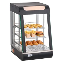 VEVOR 3-Tier Commercial Food Warmer Display, 800W Food Display Warmer with LED Light, Adjustable Shelf and Stainless Steel Frame, 86℉~185℉ Air Heating, 60L for Hamburger, Pizza, Bread, Fried Chicken