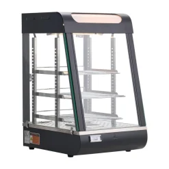 VEVOR 3-Tier Commercial Food Warmer Display, 800W Food Display Warmer with LED Light, Adjustable Shelf and Stainless Steel Frame, 86℉~185℉ Air Heating, 60L for Hamburger, Pizza, Bread, Fried Chicken