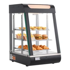 VEVOR 3-Tier Commercial Food Warmer Display, 800W Food Display Warmer with LED Light, Adjustable Shelf and Stainless Steel Frame, 86℉~185℉ Air Heating, 60L for Hamburger, Pizza, Bread, Fried Chicken