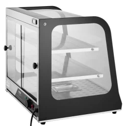 VEVOR 2-Tier Commercial Food Warmer Display, 850W Food Display Warmer w/ Tempered Glass and Steam Heating, 86℉~185℉ Temperature Control, 111L Large Capacity for Hamburger, Pizza, Bread, Fried Chicken