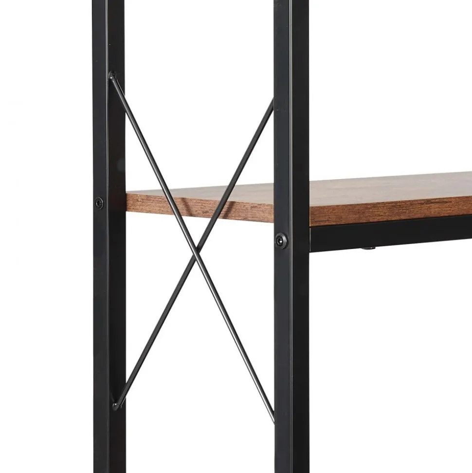 VEVOR 7 Tier Corner Bookshelf, 79" Tall Corner Bookcase with Heavy Duty Metal Frame & Wooden Shelves, Industrial Reversible L Shaped Corner Display Shelf for Bedroom, Living Room, Office