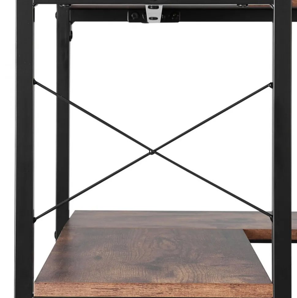 VEVOR 6 Tier Corner Bookshelf, 70" Tall Corner Bookcase with Storage Cabinet, 2 Barn Doors & 10 Storage Shelves, Farmhouse L Shaped Corner Display Shelf for Bedroom, Living Room, Office