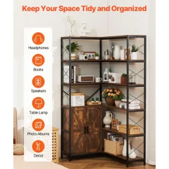 VEVOR 6 Tier Corner Bookshelf, 70