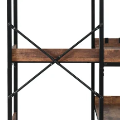 VEVOR 5 Tier Corner Bookshelf with 4 Hooks, 65.4